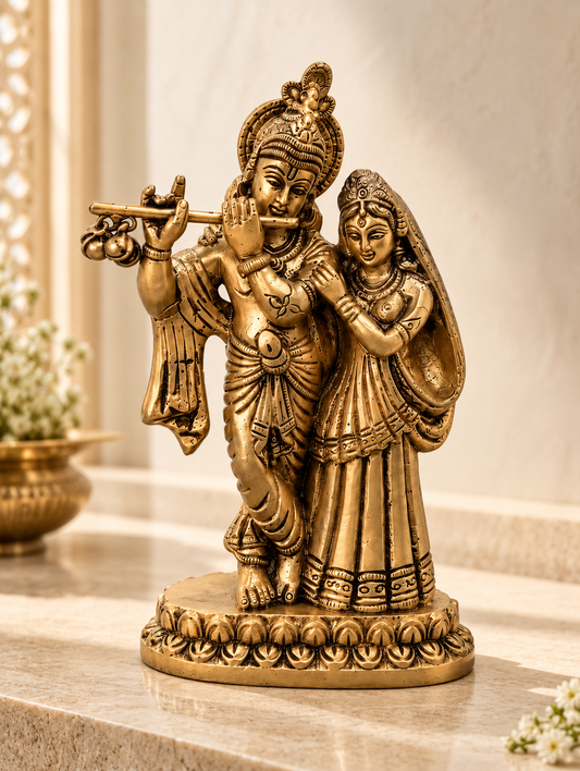 Brass Radha Krishna Pair