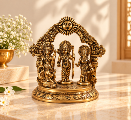 Brass Ram Darbar with Hanuman