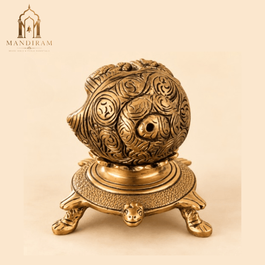 Brass Shankh with Stand