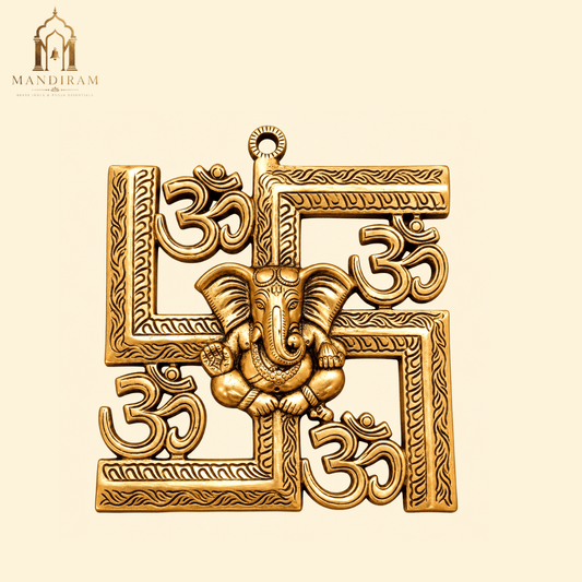 Brass Ganesh Om Wall Hanging