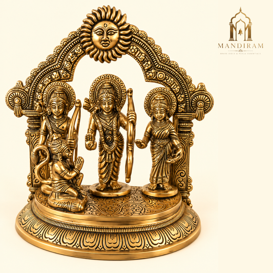 Brass Ram Darbar with Hanuman