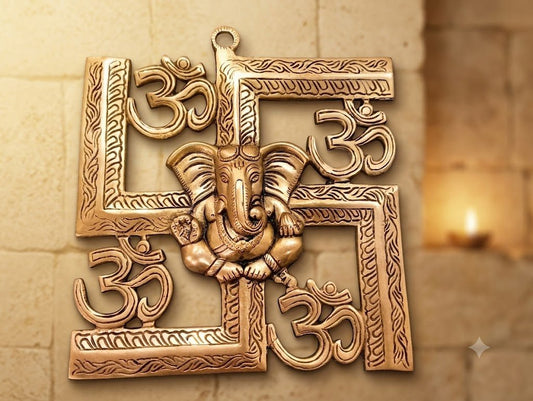 Brass Ganesh Om Wall Hanging