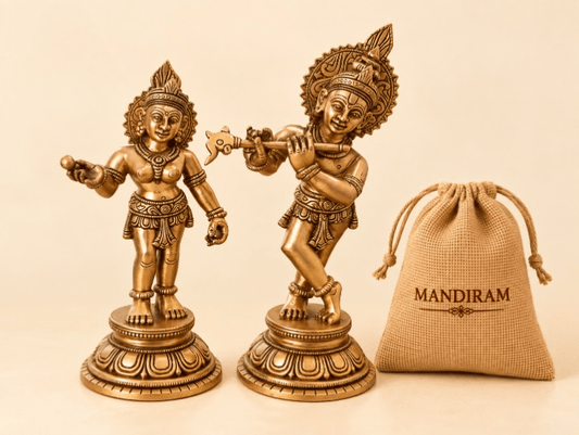 Brass Radha Krishna Idol Set
