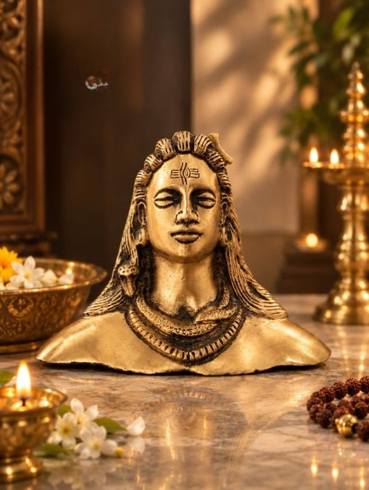 Brass Adiyogi Shiva Idol